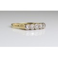 inel victorian de logodna. diamante & aur 14k. cca 1880